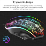 Kit Teclado Gaming com Fios SHIPADOO D620 com 104 Teclas e Retroiluminação RGB Colorida Estilhaçada para Portátil, PC