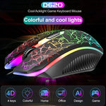 Kit Teclado Gaming com Fios SHIPADOO D620 com 104 Teclas e Retroiluminação RGB Colorida Estilhaçada para Portátil, PC