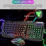 Kit Teclado Gaming com Fios SHIPADOO D620 com 104 Teclas e Retroiluminação RGB Colorida Estilhaçada para Portátil, PC