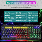 Kit Teclado Gaming com Fios SHIPADOO D620 com 104 Teclas e Retroiluminação RGB Colorida Estilhaçada para Portátil, PC