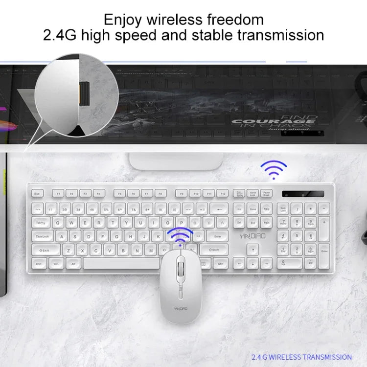 Conjunto Teclado e Rato Silencioso Sem Fios para Escritório e Negócios YINDIAO V3 Max