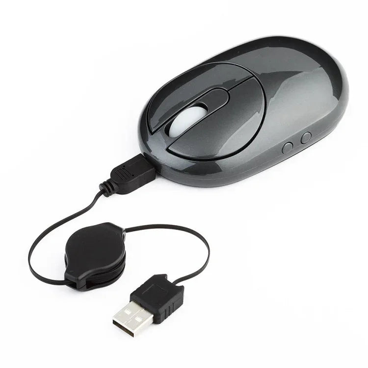 Rato Óptico Sem Fios Recarregável 2.4G 1200 DPI MZ-012 com HUB USB de 3 Portas / Base de Carregamento