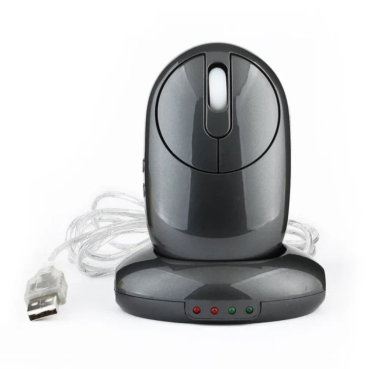 Rato Óptico Sem Fios Recarregável 2.4G 1200 DPI MZ-012 com HUB USB de 3 Portas / Base de Carregamento