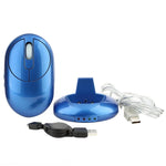 Rato Óptico Sem Fios Recarregável 2.4G 1200 DPI MZ-012 com HUB USB de 3 Portas / Base de Carregamento