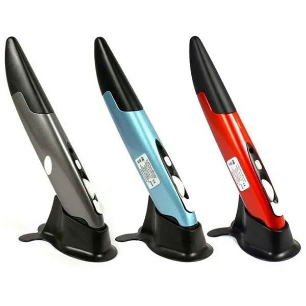 Rato Óptico Pen Mouse Sem Fios USB 2.4G com Receptor Ajustável 1600 DPI para Computador PC Portátil Desenho Ensino PR-03, Pen Mouse PR-03 (Vermelho), Pen Mouse PR-03 (Azul), Pen Mouse PR-03 (Cinza)
