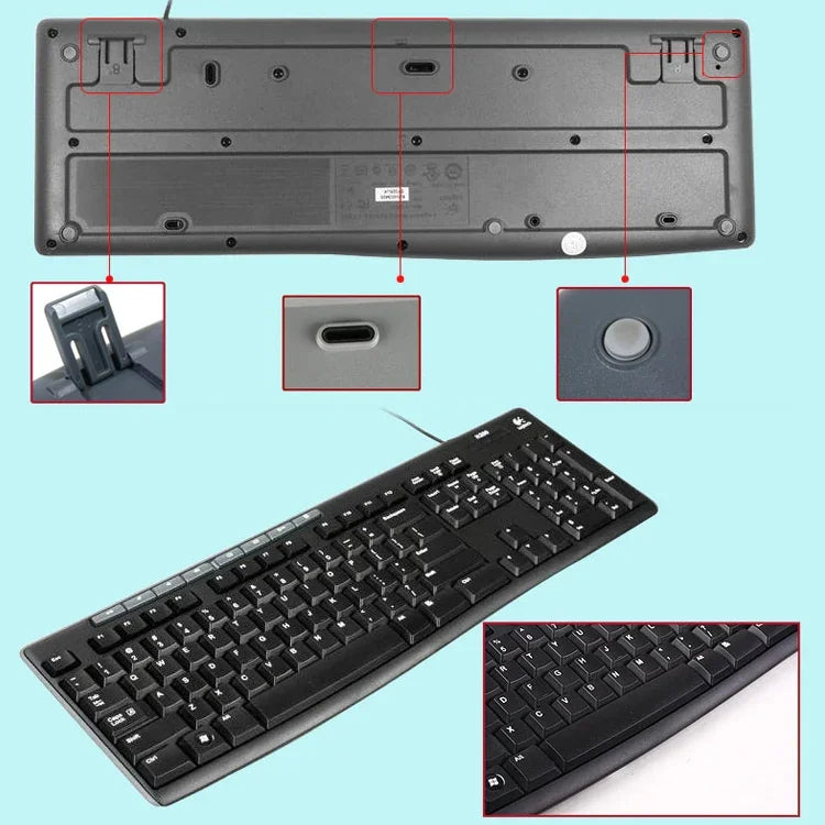Conjunto Teclado e Rato com Fios Logitech MK200