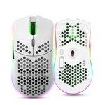 Rato Gaming Sem Fios Programável com Iluminação Colorida e 7 Teclas HXSJ T66, T66 (Branco)