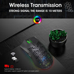 Rato Gaming Sem Fios Programável com Iluminação Colorida e 7 Teclas HXSJ T66, T66 (Branco)