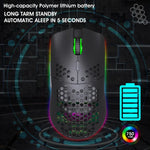Rato Gaming Sem Fios Programável com Iluminação Colorida e 7 Teclas HXSJ T66, T66 (Branco)