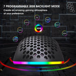 Rato Gaming Sem Fios Programável com Iluminação Colorida e 7 Teclas HXSJ T66, T66 (Branco)