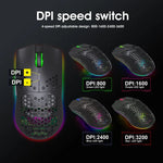Rato Gaming Sem Fios Programável com Iluminação Colorida e 7 Teclas HXSJ T66, T66 (Branco)