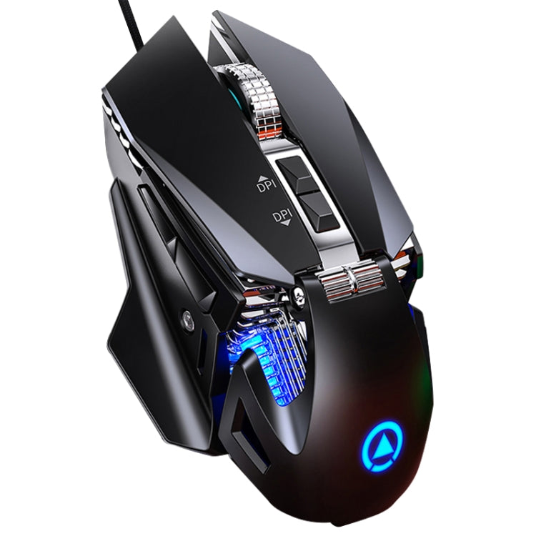 Rato Mecânico Metálico com Fios YINDIAO G10 com 7 Teclas, 7200DPI, 7 Modos Ajustáveis, Luz RGB, Macro Hardcore, Estilo: Versão Áudio