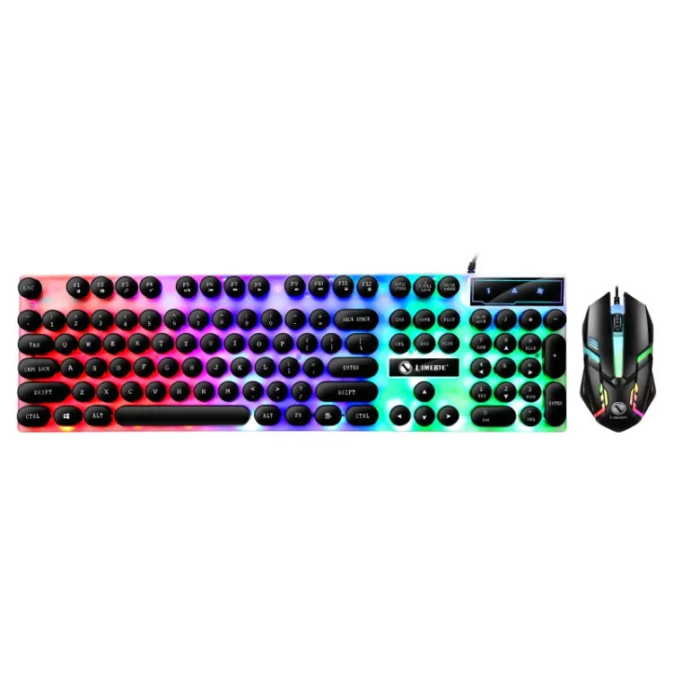 Conjunto Teclado e Rato com Fios TX300, Teclado Retroiluminado com Sensação Mecânica Punk