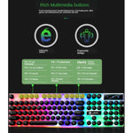 Conjunto Teclado e Rato com Fios TX300, Teclado Retroiluminado com Sensação Mecânica Punk