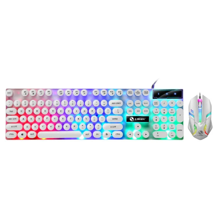 Conjunto Teclado e Rato com Fios TX300, Teclado Retroiluminado com Sensação Mecânica Punk