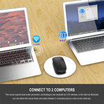 HXSJ M90 Rato Ultrafino Silencioso Recárregavel 2.4GHz, Modo Duplo Sem Fios Bluetooth para Portátil