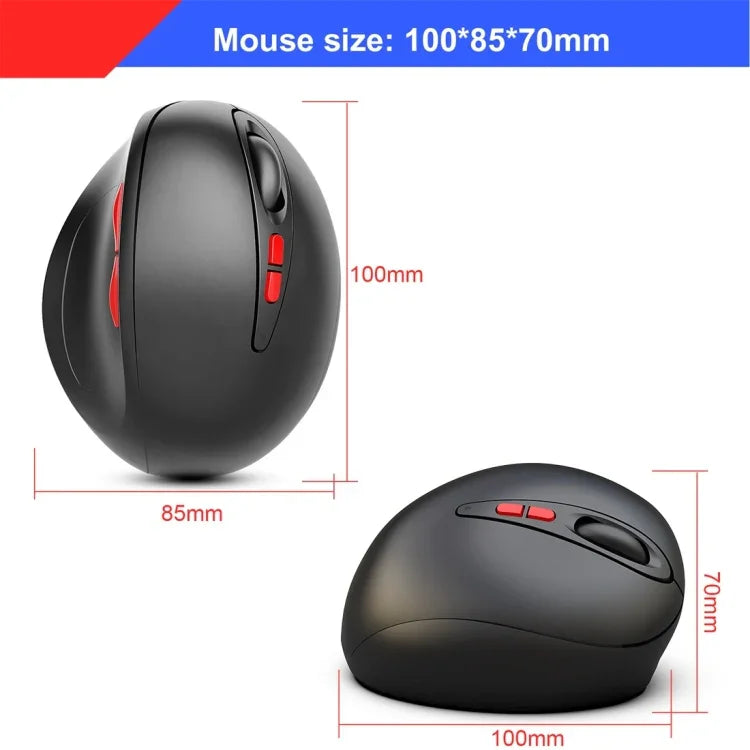 HXSJ T33 Rato Óptico Ergonómico Sem Fios 2.4GHz para Portátil