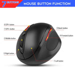 HXSJ T33 Rato Óptico Ergonómico Sem Fios 2.4GHz para Portátil