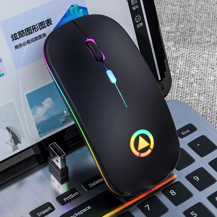 YINDIAO A2 Rato Sem Fios Recárregavel Silencioso com Luz RGB, 2.4GHz, 1600DPI, 3 Modos Ajustáveis, Versão Recárregavel