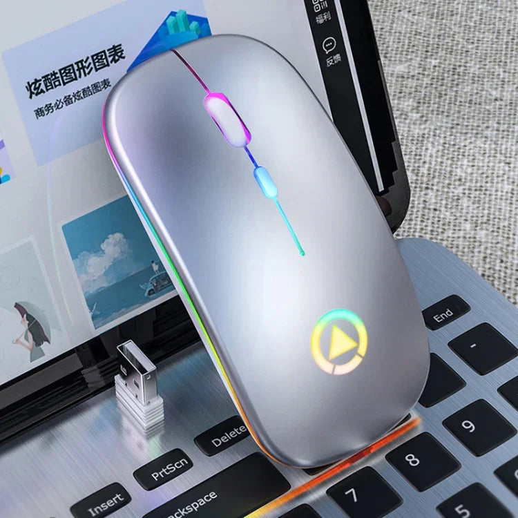 YINDIAO A2 Rato Sem Fios Recárregavel Silencioso com Luz RGB, 2.4GHz, 1600DPI, 3 Modos Ajustáveis, Versão Recárregavel