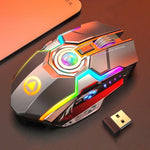 YINDIAO A5 Rato para Jogos Sem Fios Recárregavel Silencioso com Luz RGB, 2.4GHz, 1600DPI, 3 Modos Ajustáveis