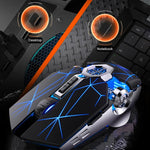 YINDIAO A7 Rato para Jogos Sem Fios Recárregavel Silencioso com Luz RGB, 2.4GHz, 1600DPI, 3 Modos Ajustáveis, 7 Teclas