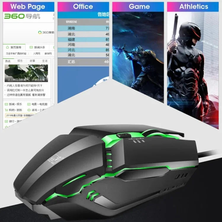 ZGB K3 Rato para Jogos com Fios USB RGB Streamer
