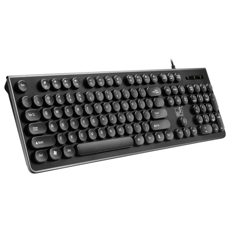 ZGB S500 Teclado de Computador com Fios USB, Teclas Redondas (Preto), Teclas Redondas (Branco)