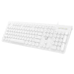 ZGB S500 Teclado de Computador com Fios USB, Teclas Redondas (Preto), Teclas Redondas (Branco)