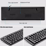 ZGB S500 Teclado de Computador com Fios USB, Teclas Redondas (Preto), Teclas Redondas (Branco)