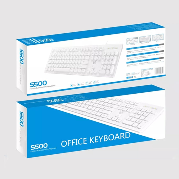 ZGB S500 Teclado de Computador com Fios USB, Teclas Redondas (Preto), Teclas Redondas (Branco)