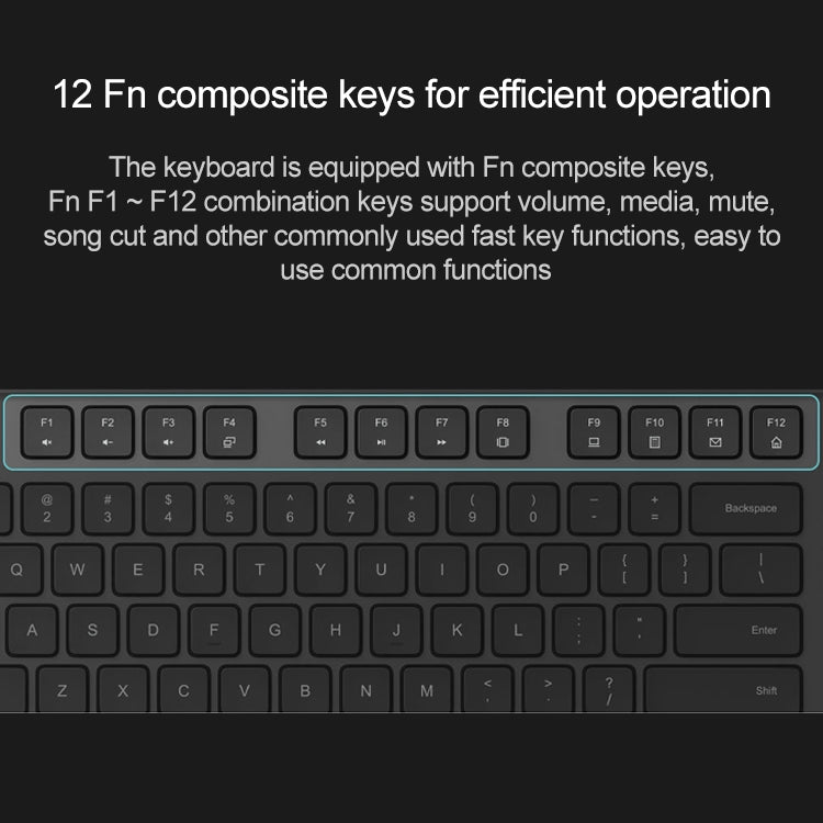 Conjunto Original Xiaomi Teclado + Rato Sem Fios 2.4GHz para Portátil, Computador de Secretária, Gen2