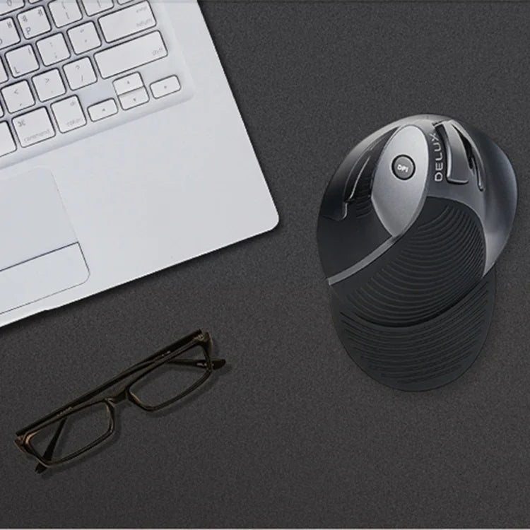 Rato Vertical Ergonómico Sem Fios DELUX M618GX, Rato Óptico 1600DPI, M618GX