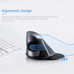 Rato Vertical Ergonómico Sem Fios DELUX M618GX, Rato Óptico 1600DPI, M618GX