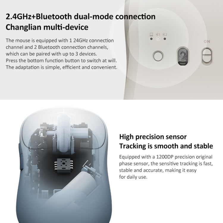 Rato de Computador Ultra-fino Original Xiaomi Dual-mode 1200DPI 3