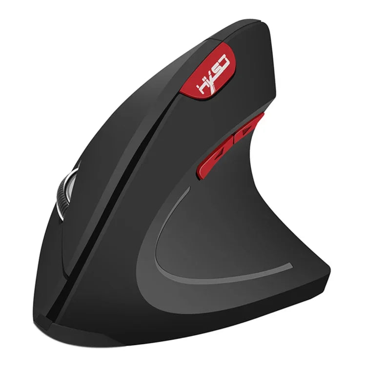HXSJ T24 Rato Vertical Ergonómico Sem Fios 2.4G com Receptor USB, 6 Botões, 2400 DPI, T24 Preto, T24 Cinzento
