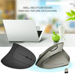 HXSJ T24 Rato Vertical Ergonómico Sem Fios 2.4G com Receptor USB, 6 Botões, 2400 DPI, T24 Preto, T24 Cinzento