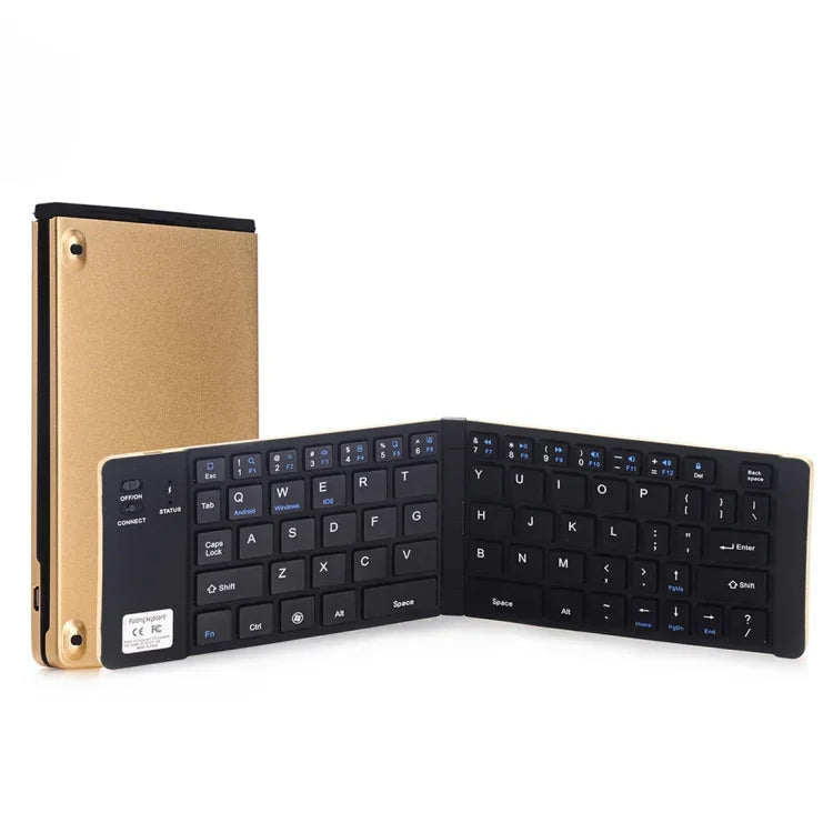Teclado Bluetooth Ultra-fino Dobrável GK228 V3.0, Suporte Incorporado, Compatível com Android / iOS / Windows, GK228 (Preto), GK228 (Dourado)