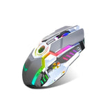 ZERODATE T30 Rato Óptico Sem Fios com Luz RGB Retroiluminada, 2.4GHz, 2400DPI, Ajustável em Três Velocidades, T30 Branco