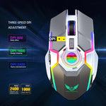 ZERODATE T30 Rato Óptico Sem Fios com Luz RGB Retroiluminada, 2.4GHz, 2400DPI, Ajustável em Três Velocidades, T30 Branco