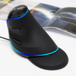 Rato Óptico com Fios DELUX M618 Plus Versão Azul, Rato Vertical Ergonómico 1600DPI, 1600DPI com Fios