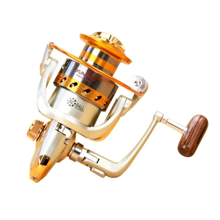 Carretel de Pesca Spinning YUMOSHI com Rolamentos de Esferas, Modelos EF1000, EF2000, EF3000, EF4000, EF5000, EF6000, EF7000, EF8000