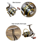 Carretel de Pesca Spinning com Rolamentos de Esferas em Metal Completo YUMOSHI, GS1000, GS2000, GS3000, GS4000, GS5000, GS6000, GS7000