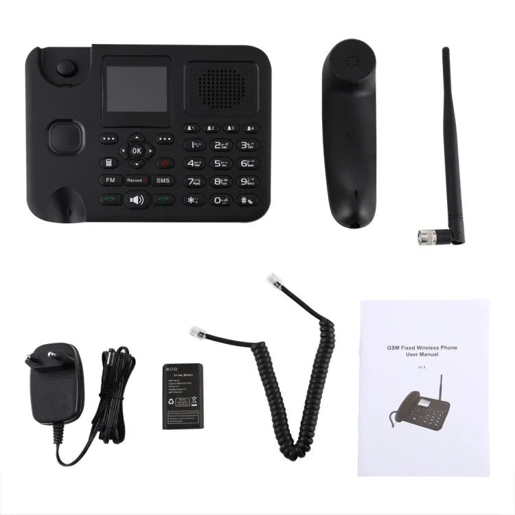 Telefone Empresarial GSM Sem Fios Fixos ZT9000 com Ecrã TFT de 2,4 polegadas, Quadri-banda: GSM 850/900/1800/1900Mhz