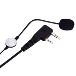 Microfone para capacete de motocicleta com PTT de 2 pinos e volume ajustável para rádio walkie talkie BAOFENG