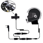 Microfone para capacete de motocicleta com PTT de 2 pinos e volume ajustável para rádio walkie talkie BAOFENG