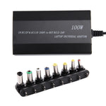 Carregador universal para portátil notebook 100W com carregador de carro, adaptador de energia AC, 8 adaptadores de energia e 1 porta USB para Samsung, Sony, Asus, Acer, IBM, HP, DELL, ficha US