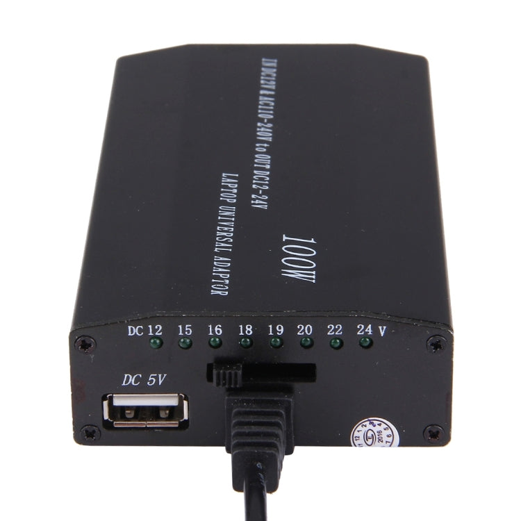 Carregador universal para portátil notebook 100W com carregador de carro, adaptador de energia AC, 8 adaptadores de energia e 1 porta USB para Samsung, Sony, Asus, Acer, IBM, HP, DELL, ficha US