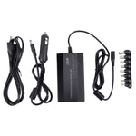 Carregador universal para portátil notebook 100W com carregador de carro, adaptador de energia AC, 8 adaptadores de energia e 1 porta USB para Samsung, Sony, Asus, Acer, IBM, HP, DELL, ficha US