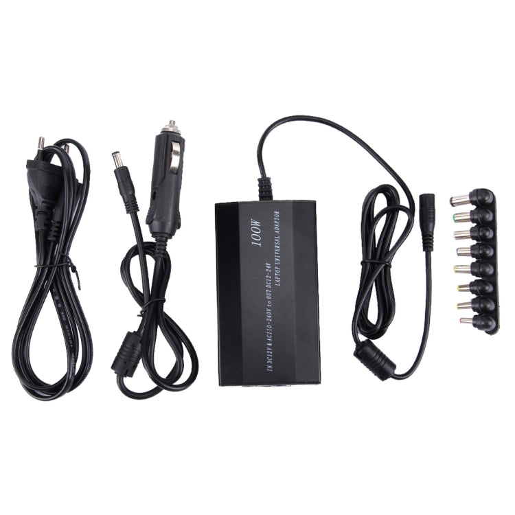 Carregador universal para portátil notebook 100W com carregador de carro, adaptador de energia AC, 8 adaptadores de energia e 1 porta USB para Samsung, Sony, Asus, Acer, IBM, HP, DELL, ficha US